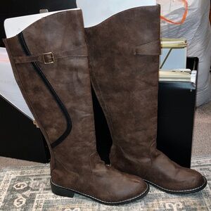Stuart Weitzman Brown Knee-High leather Riding Boots